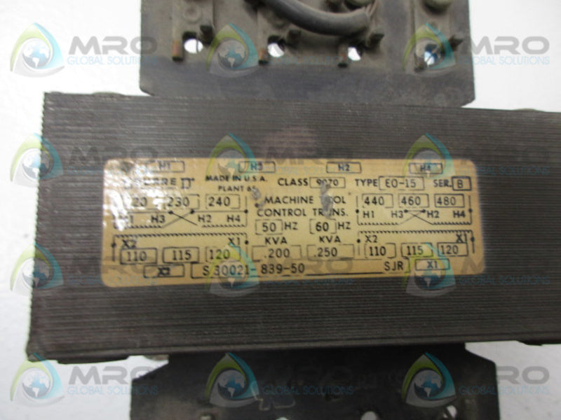 SQUARE D 9070-EO-15 SER .B TRANSFORMER  UNMP