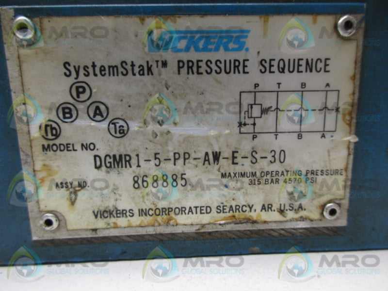 VICKERS DGMR1-5-PP-AW-E-S-30 PRESSURE REDUCING VALVE  UNMP
