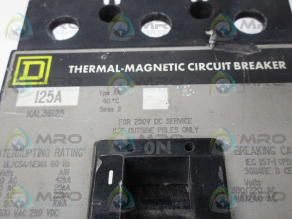 SQUARE D KAL26125 THERMINAL -MAGNETE CIRCUIT BREAKER (GREY)  UNMP