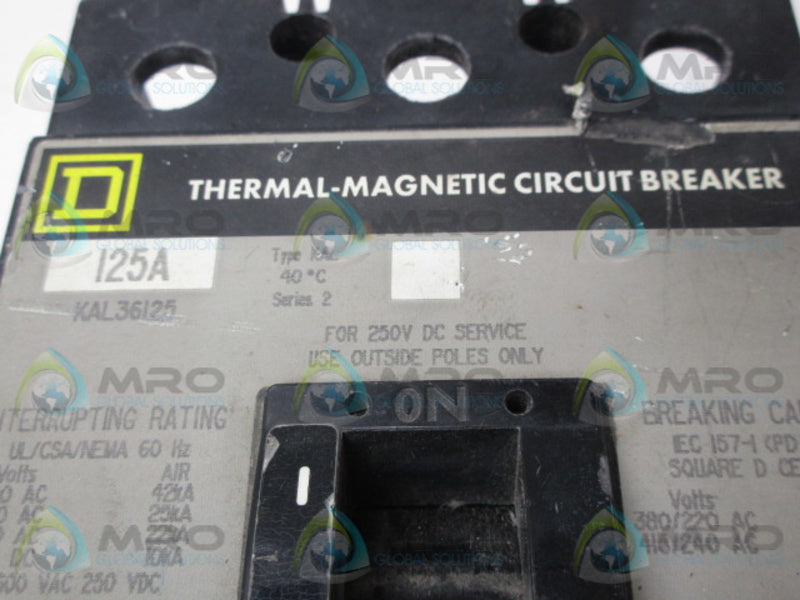 SQUARE D KAL26125 THERMINAL -MAGNETE CIRCUIT BREAKER (GREY)  UNMP