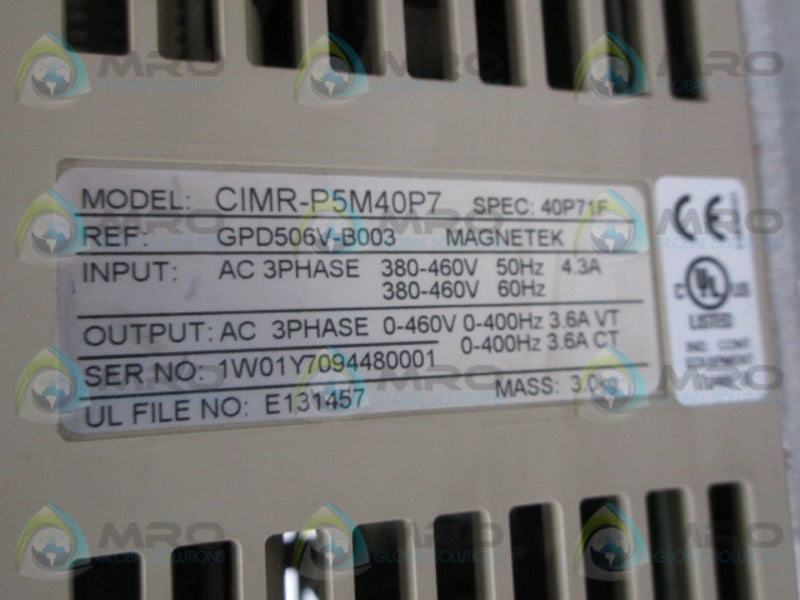 MAGNETEK CIMR-P5M40P7 AC DRIVE  UNMP