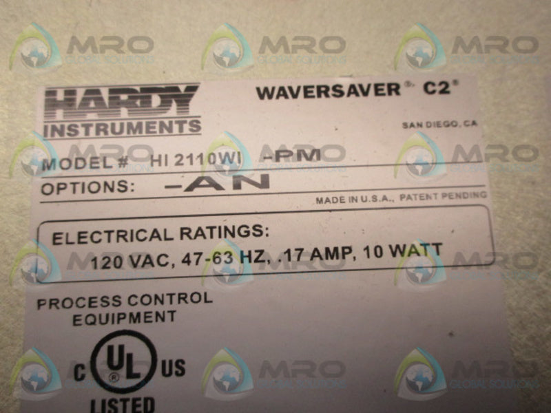 HARDY INSTRUMENTS H12110WI-PM WAVERSAVER WEIGHT CONTROLLER  NSNP IN  BOX