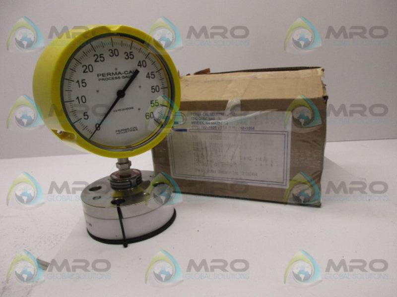 PERMA-CAL 121TID03Y21 PRESSURE GAUGE 0-60 PSI  NSMP