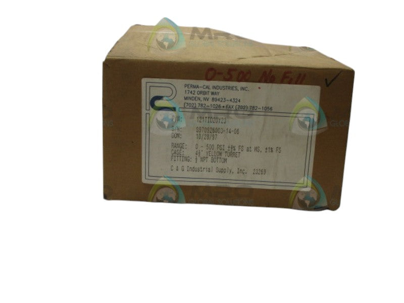 PERMA-CAL 121TID20Y23 PRESSURE GAUGE 0-500 PSI  NSMP