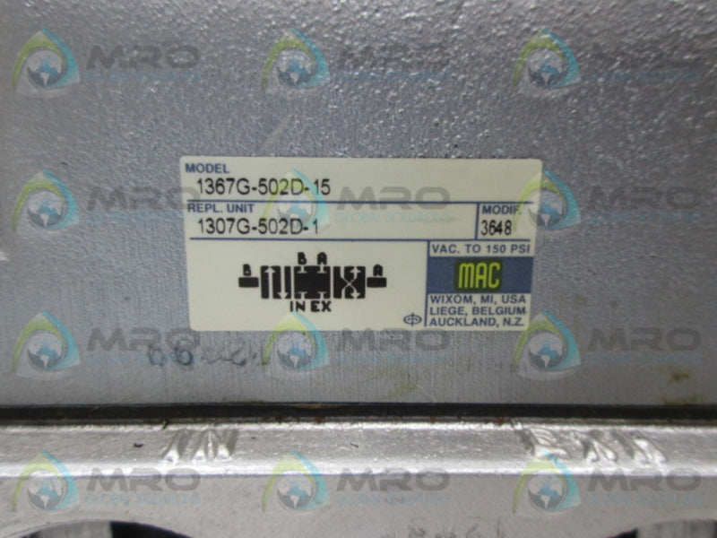 MAC 1367G-502D-15 SOLENOID VALVE  NSNP