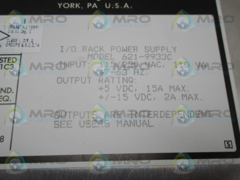 HONEYWELL 621-9933C RACK POWER SUPPLY  NSNP