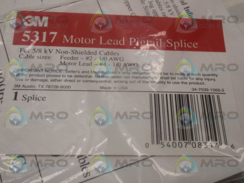 3M 5317 MOTOR LEAD PIGTAIL SPLICE KIT  NSMP