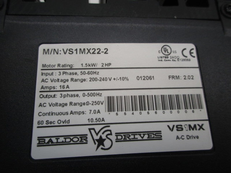 BALDOR DRIVES VS1MX22-2 AC DRIVES  NSMP