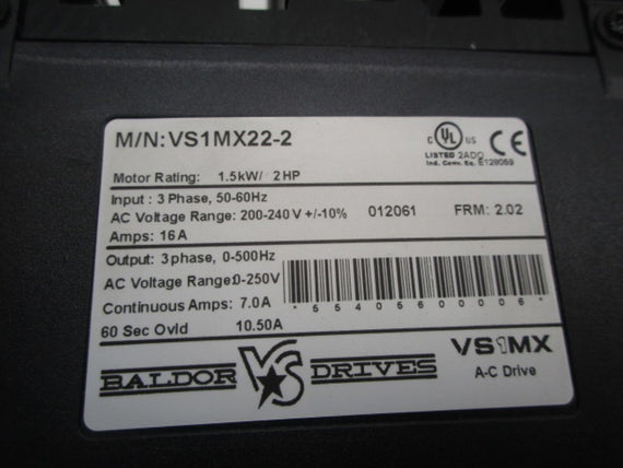 BALDOR DRIVES VS1MX22-2 AC DRIVES  NSMP