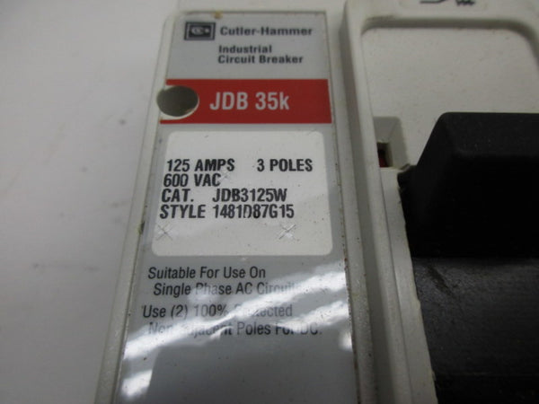 CUTLER HAMMER JDB3125W 125A CIRCUIT BREAKER  NSMP