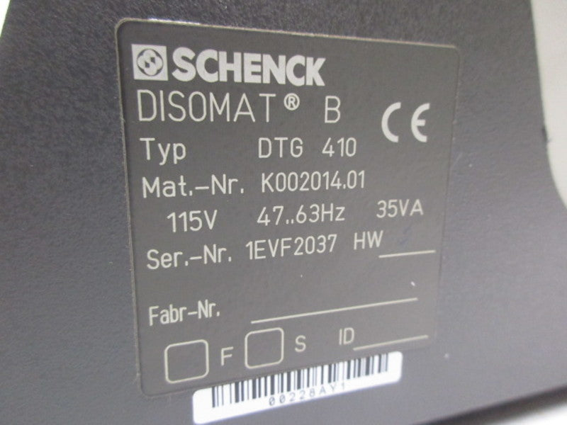 SCHENCK DTG 410 DISOMAT B 115V  NSNP