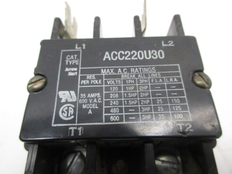 ARROW HART ACC22OU30 CONTACTOR 600V 35A  UNMP