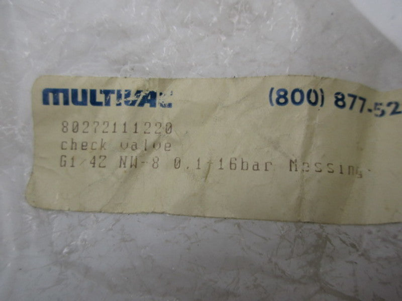 MULTIVAC 80272111220 CHECK VALVE  NSMP