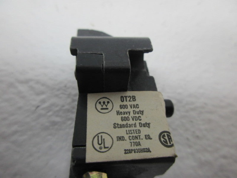 WESTINGHOUSE OT2B 600VAC CONTACT BLOCK  UNMP