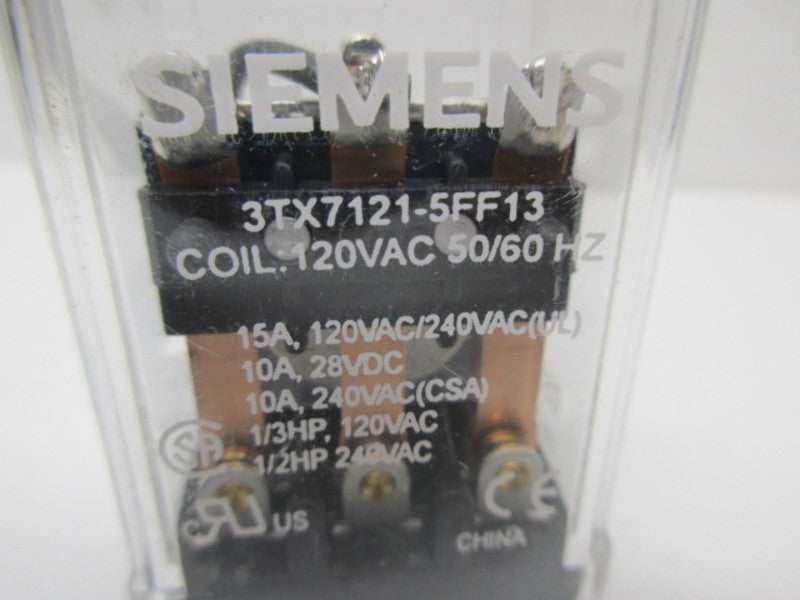 SIEMENS 3TX7121-5FF13 RELAY COIL 120VAC 50/60HZ  UNMP