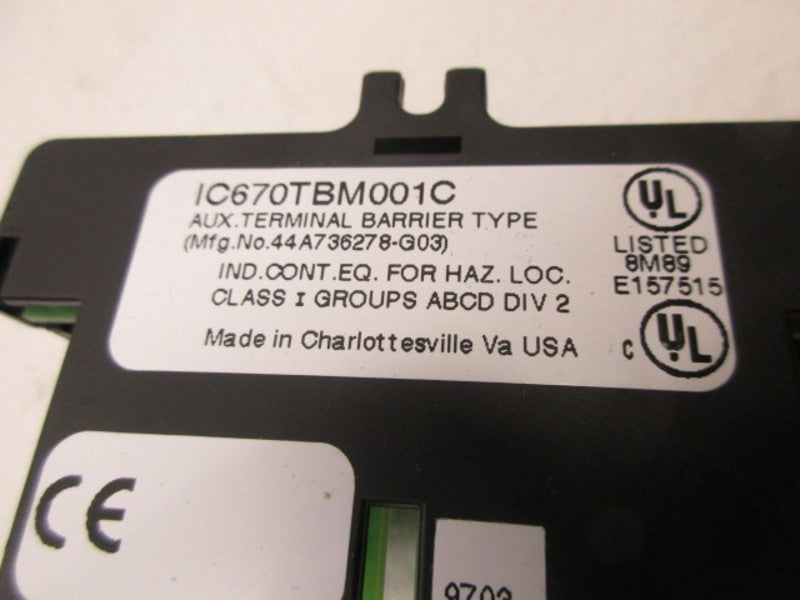 GE FANUC IC670TBM001C TERMINAL STRIP  NSNP