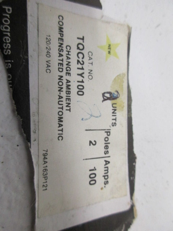GENERAL ELECTRIC TQC21Y100 CIRCUIT BREAKER  NSNP
