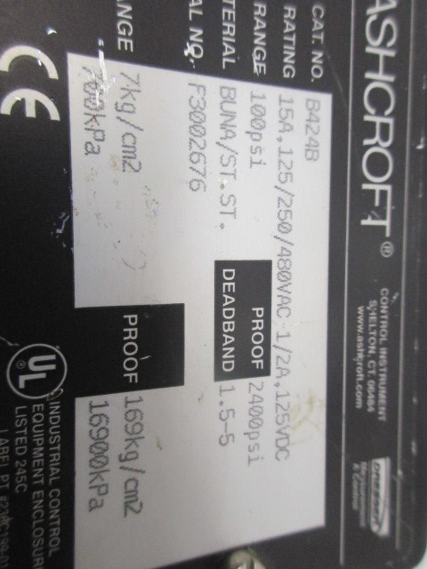 ASHCROFT B424B 100/2400PSI  NSNP
