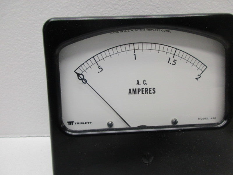 TRIPLETT 430 2AAC PANEL METER 0-2 AC AMPERES  NSMP