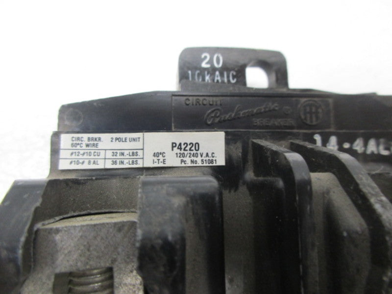PUSHMATIC P4220 CIRCUIT BREAKER  UNMP