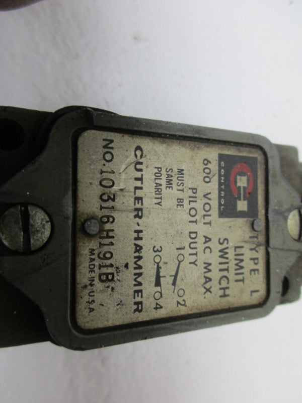 CUTLER HAMMER 10316H191B LIMIT SWITCH  UNMP