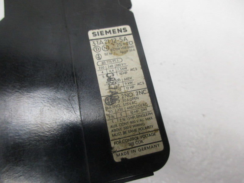 SEIMENS 3TA2112-5A CONTACTOR  UNMP
