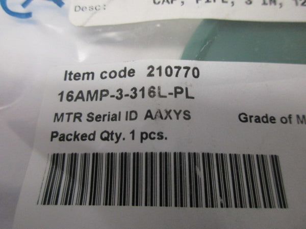 ALFA LAVAL 16AMP-3-316L-PL CAP PIPE  NSMP