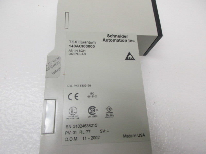 SCHNEIDER AUTOMATION TSX QUANTUM 140ACI03000 ANALOG INPUT MODULE  UNMP