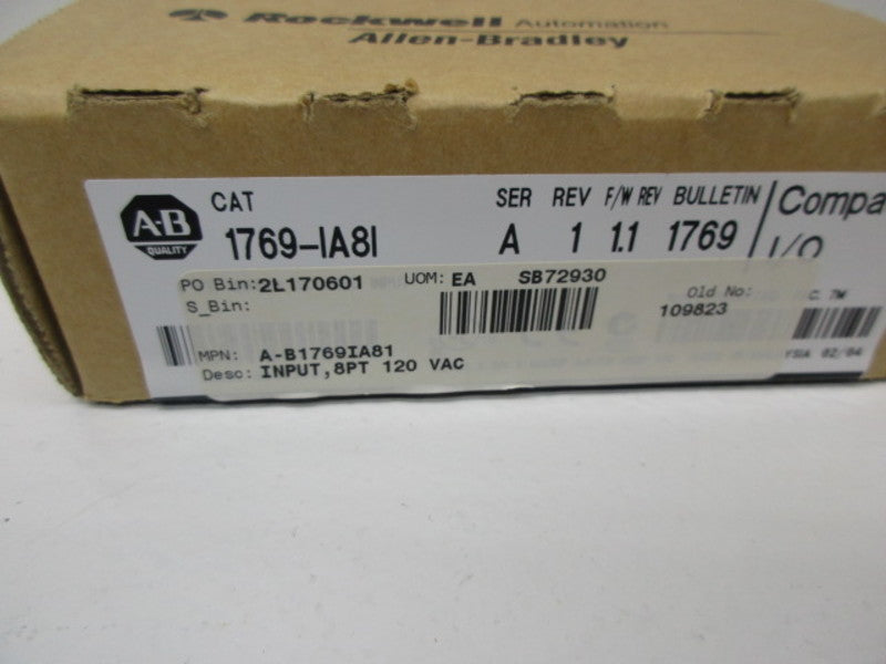 INDUSTRIAL SPARE PART COMPACT I/O 1769-IA81 SER A  F/W1.1 OUTPUT 2004  NSFS
