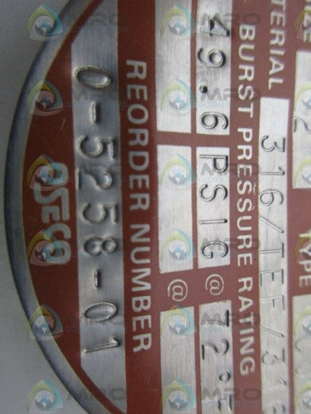 OSECO 05258-01 BUCKLING RUPTURE DISC NSNP