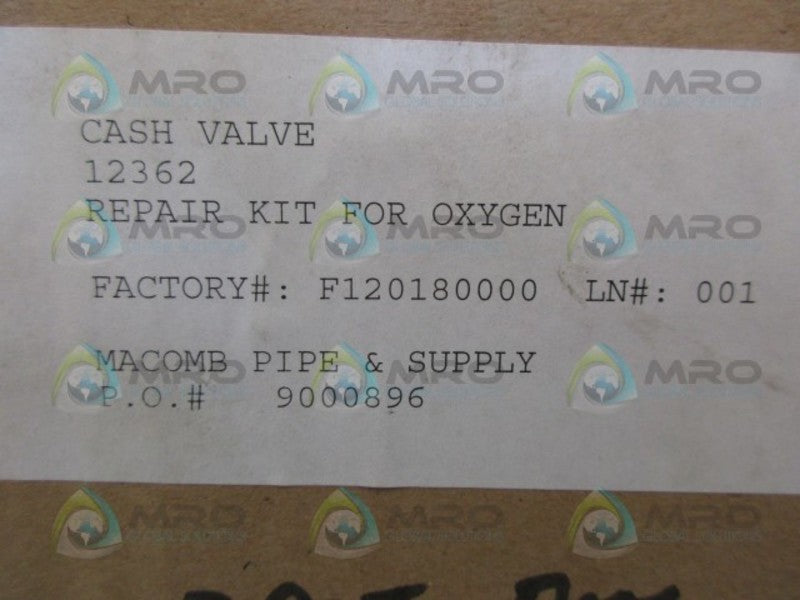 CASH F120180000 REPAIR KIT NSMP