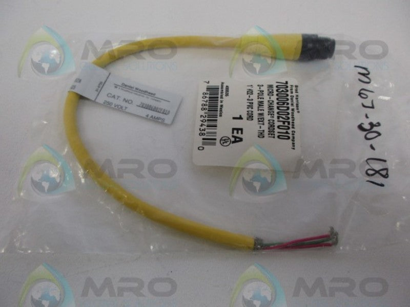 DANIEL WOODHEAD 703006D02F010 MICRO-CHANGE CORDSET 3POLE NSMP