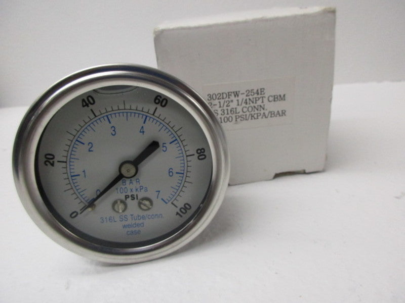 PIC 302DFW-254E PRESSURE GAUGE 0-100  NSMP