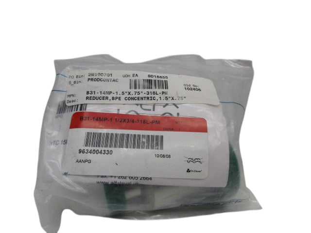 TRI-CLOVER B31-14MP-1 1/2X3/4-316L-PM   NSMP