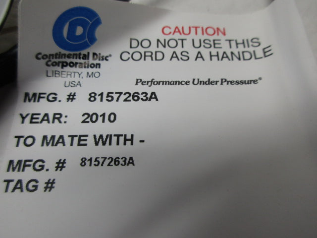 CONTINENTAL DISC 8157263A CDCV RUPTURE DISC 2"  NSMP