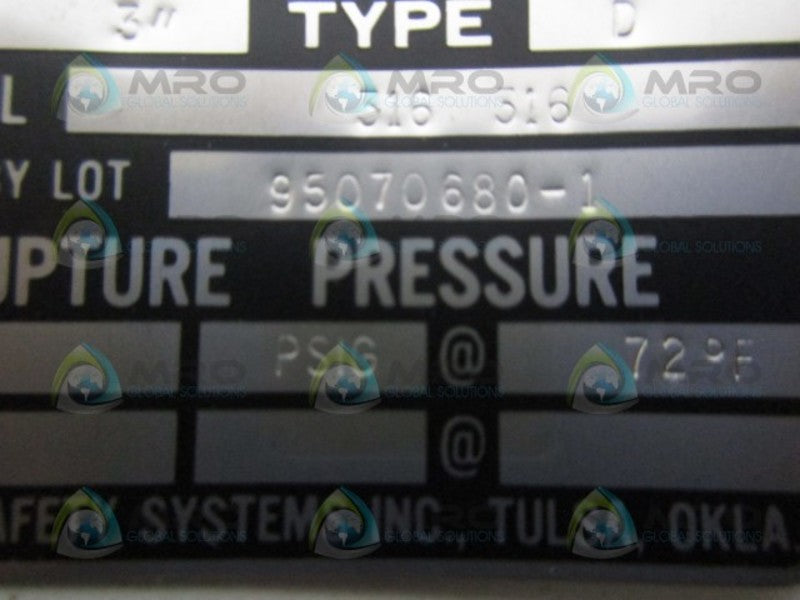 B.S & B SAFTEY SYSTEMS 95070680-1 NSNP