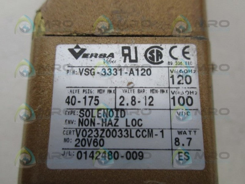 VERSA VSG-3331-A120 SOLINOID VALVE NSNP