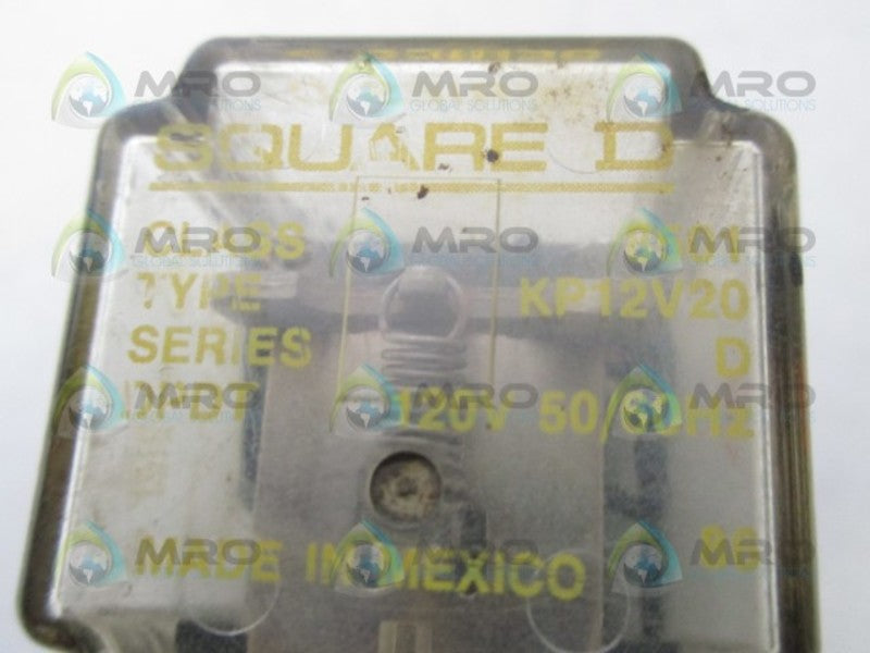 SQUARE D 8501-KP12V20 RELAY 120V  UNMP