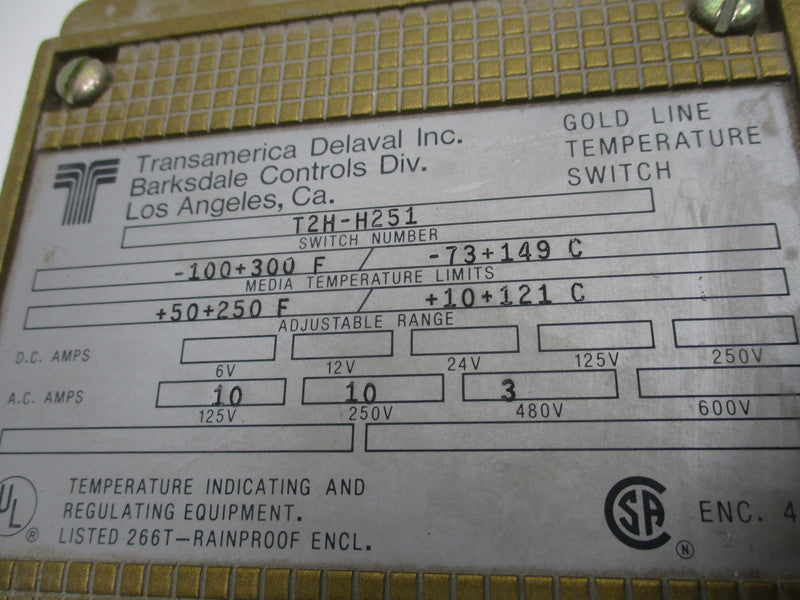 BARKSDALE CONTROLS T2H-H251  UNMP