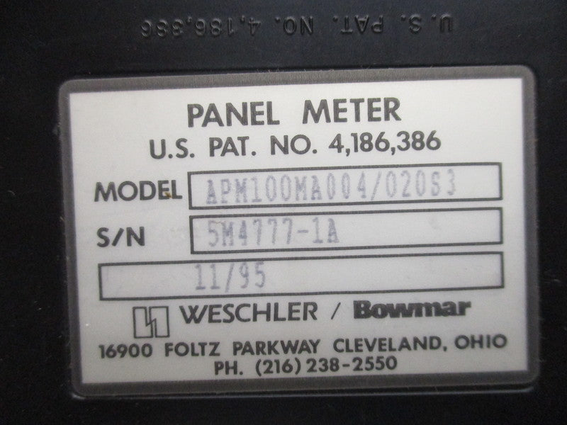 WESCHLER APM100MA004/020S3  UNMP