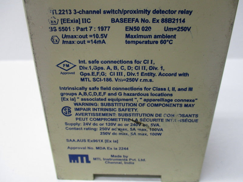 MEASUREMENT TECHNOLOGY MTL2213 24VDC NSNP