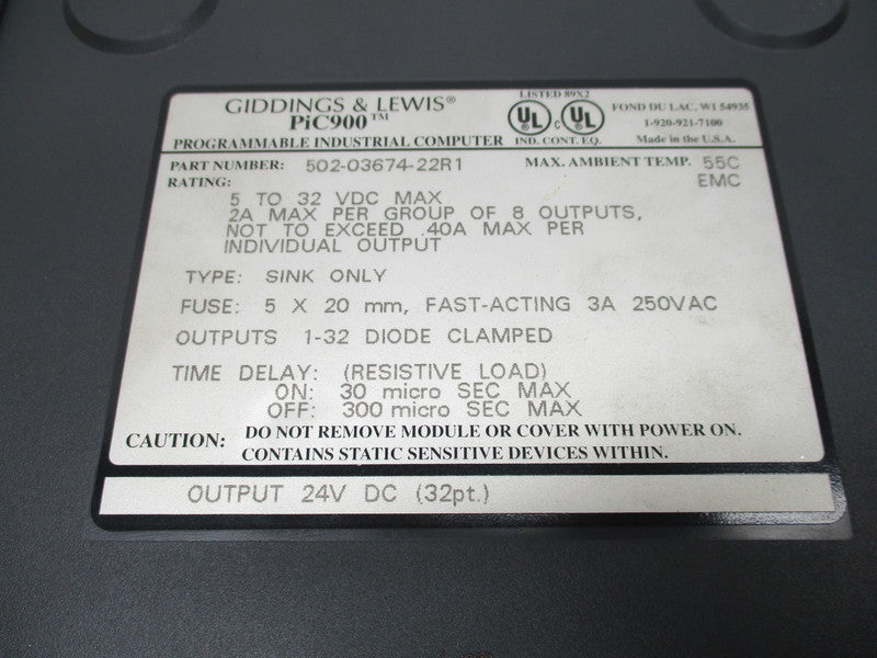 GIDDINGS & LEWIS 502-03674-22R1  UNMP