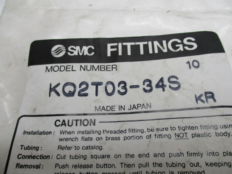 SMC KQ2T03-34S (QTY:10)  NSMP
