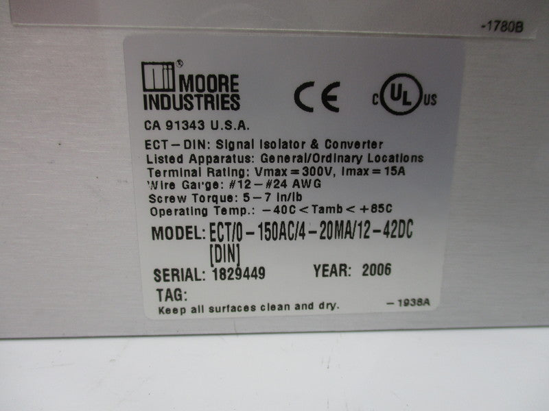 MOORE INDUSTRIES ECT/0-150AC/4-20MA/12-42DC NSNP