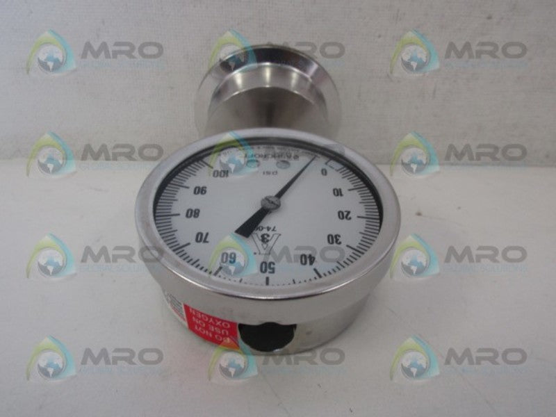 ASHCROFT 251032SL20L-100# PRESSURE GAUGE 100 PSI NSMP