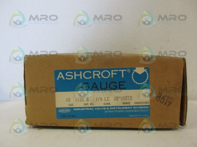 ASHCROFT 45-1188A-1/4LC 0-10 PRESSURE GAUGE NSMP