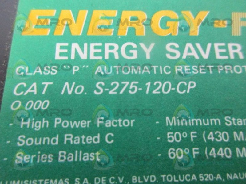 ENERGY-F S-275-120-CP ENERGY SAVER NSMP