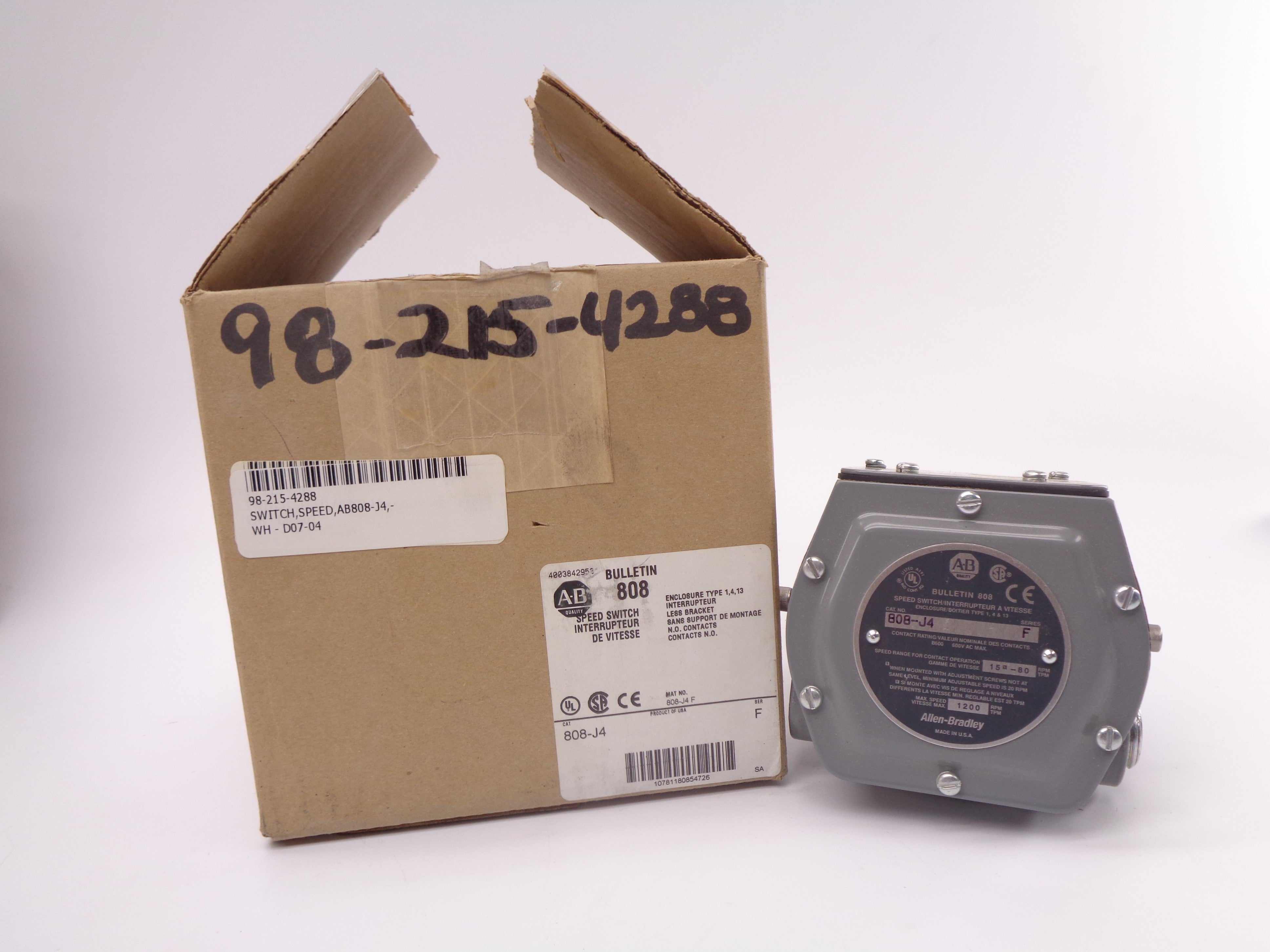 ALLEN BRADLEY 808-J4 SER. F (BR/WH) NSMP