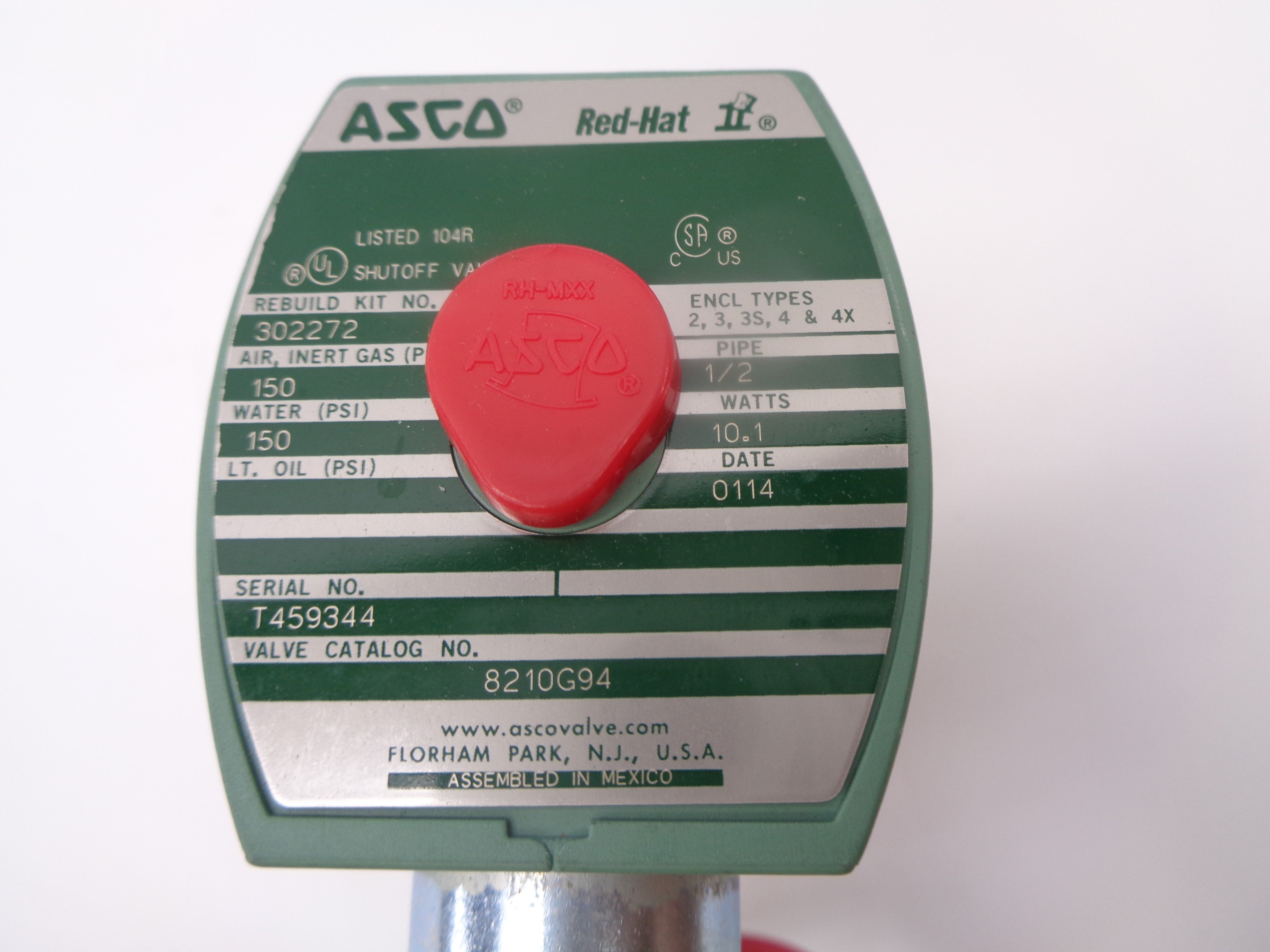 ASCO 8210G94 110/120V 150PSI 1/2" NSNP
