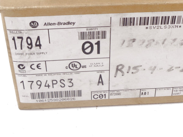 ALLEN BRADLEY 1794-PS3 SER. A 120/230VAC 1.7/1.1A NSMP